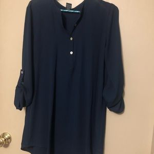 Blue Silky Dress Shirt